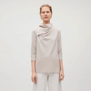COS Women's Cream Drape Collar Aline Top